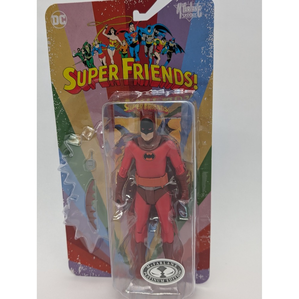 McFarlane Toys DC Retro Super Friends Batman Platinum Edition Action Figure Red